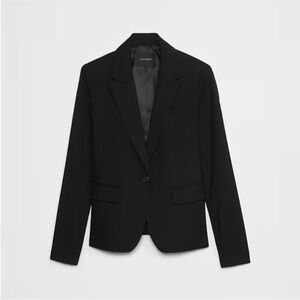 Banana Republic Black Stretch Twill Classic Blazer Sz P4 Versatile Work Weekend
